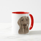 Valentijn wint van uw Weimaraner Holiday Kaart Mok (Voorkant rechts)