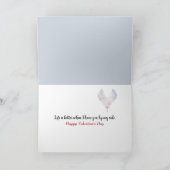 Valentijn wintervogels met rood hart kaart (Binnen)