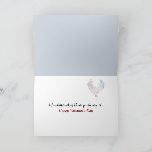 Valentijn wintervogels met rood hart kaart (Binnen)