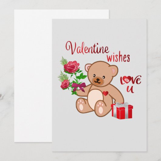 Valentijn Wish Feestdagenkaart (Voorkant / Achterkant)