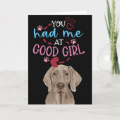 Valentijn Wishes van uw Weimaraner Feestdagen Kaart (Voorkant)
