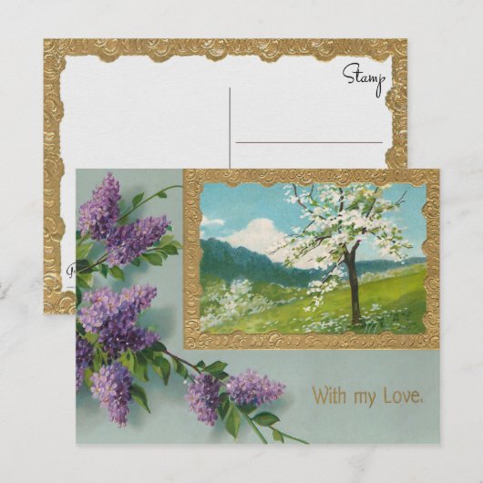  Valentijn Wisteria Feestdagenkaart (Voorkant / Achterkant)