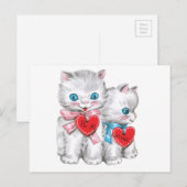  Valentijn Witte katten Feestdagenkaart (Voorkant / Achterkant)