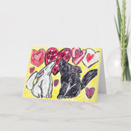 Valentijn wolf huilt feestdagen kaart