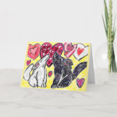 Valentijn wolf huilt feestdagen kaart (Voorkant)