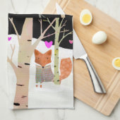 Valentijn Woodland Vossen Keuken Theedoek (Quarter Fold)