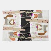 Valentijn Woodland Vossen Keuken Theedoek (Horizontaal)