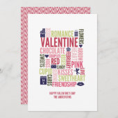 Valentijn woorden Valentijnsdag Kaart (Voorkant / Achterkant)