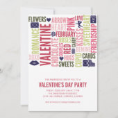 Valentijn Woorden Valentijnsdag Partij Kaart (Voorkant)