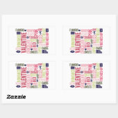 Valentijn Woorden Valentijnsdag Rechthoekschakelaa Rechthoekige Sticker (Vel)