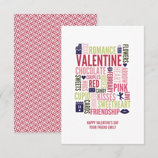 Valentijn Word Classroom Valentijn Card Kaart (Voorkant / Achterkant)