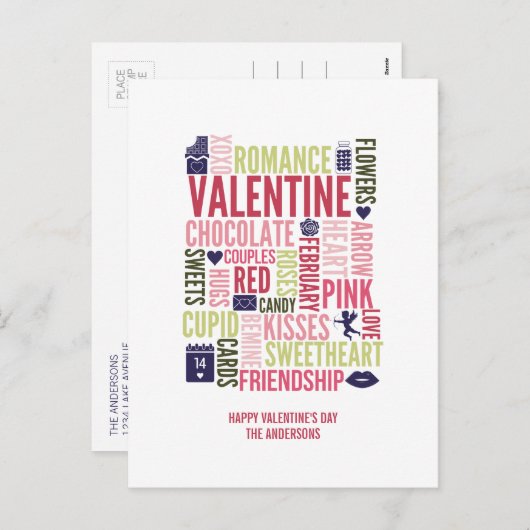 Valentijn Word Valentijnsdag Briefkaart (Voorkant / Achterkant)