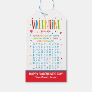 Valentijn Word Zoeken Activiteit School Classroom Cadeaulabel