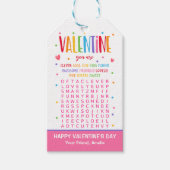 Valentijn Word Zoeken Activiteit School Classroom Cadeaulabel (Voorkant)