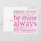 Valentijn: WordArt roze tekst wit Feestdagenkaart (Voorkant / Achterkant)