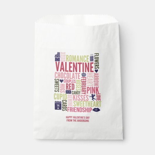 Valentijn Words Valentijnsdag Favor Bag Bedankzakje (Voorkant)