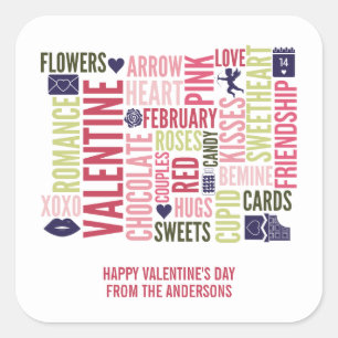 Valentijn Words Valentijnsdag Stickers