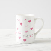 Valentijn XO Sweet hoort roze DATE Love Porselein Kop (Rechts)