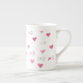 Valentijn XO Sweet hoort roze DATE Love Porselein Kop