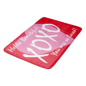 Valentijn XOXO knuffels kussen roze hart rood Badmat (Gekanteld)