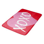 Valentijn XOXO roze hart knuffels kussen rood Badmat (Gekanteld)
