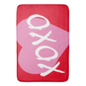 Valentijn XOXO roze hart knuffels kussen rood Badmat (Voorkant Verticaal)