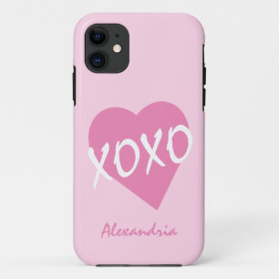 Valentijn XOXO Roze Hart Zwart Case-Mate iPhone Case
