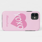 Valentijn XOXO Roze Hart Zwart Case-Mate iPhone Case (Achterkant (horizontaal))