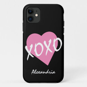 Valentijn XOXO Roze Hart Zwart Case-Mate iPhone Case