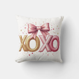 Valentijn XOXO Roze Valentijnsdag Kussen