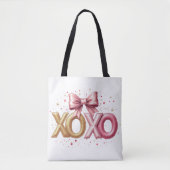 Valentijn XOXO Roze Valentijnsdag Tote Bag (Voorkant)