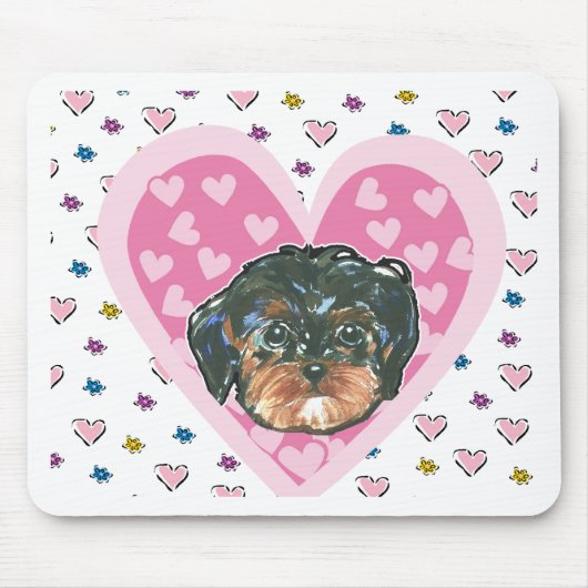 Valentijn Yorkie Poo Muismat (Voorkant)