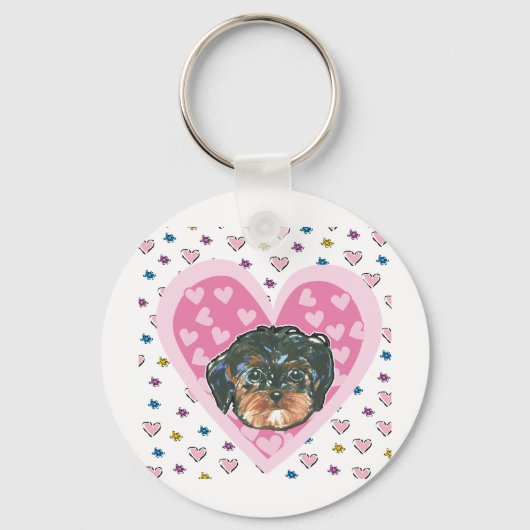 Valentijn Yorkie Poo Sleutelhanger (Voorkant)