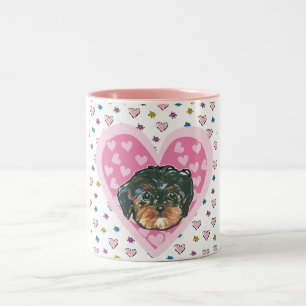 Valentijn Yorkie Poo Tweekleurige Koffiemok