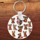 Valentijn Yorkshire Terrier Dog | HONDENLIEFHEBBER Sleutelhanger (Voorkant)