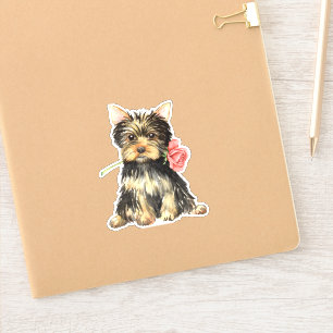 Valentijn Yorkshire Terrier Vinyl Sticker