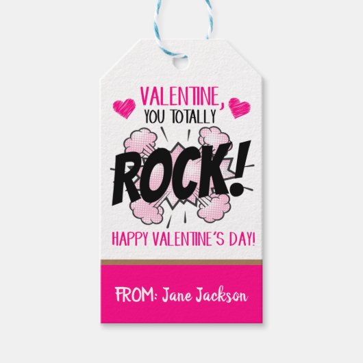 Valentijn You Rock Gift Label Cadeaulabel (Voorkant)