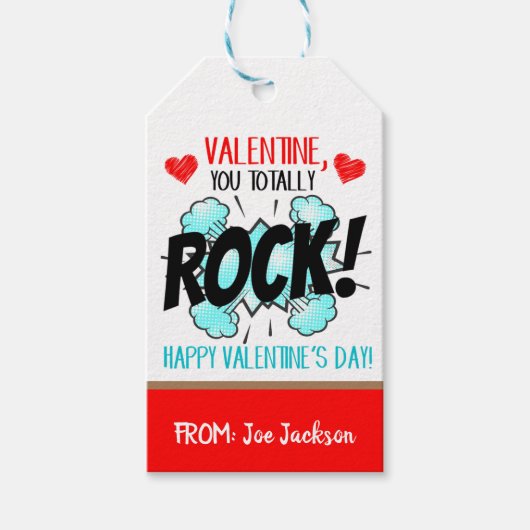 Valentijn You Rock Gift Label Cadeaulabel (Voorkant)