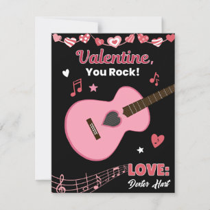 valentijn You Rock Guitar Kinder Klaslokaal Valent Notitiekaartje