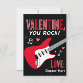 Valentijn You Rock Red Guitar Kinder Valentijnsdag Kaart (Voorkant)