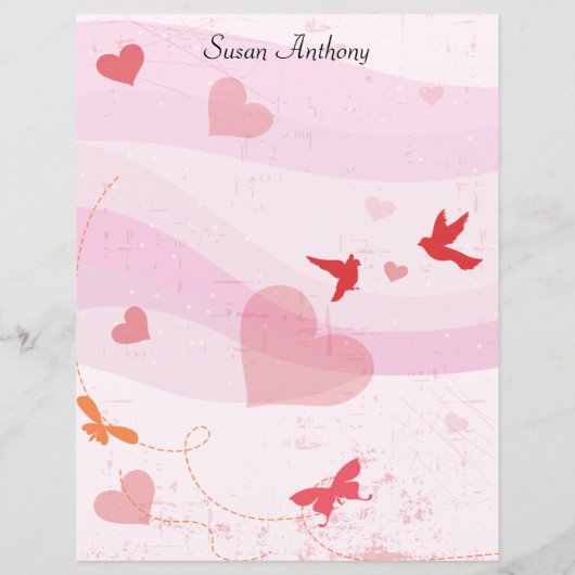 Valentijn Zachte harten Butterflies Briefpapier pa (Achterkant)