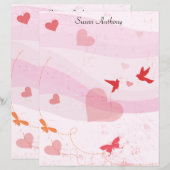 Valentijn Zachte harten Butterflies Briefpapier pa (Voorkant / Achterkant)