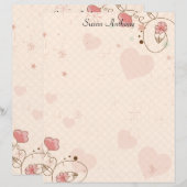 Valentijn Zachte Harten Flowers Briefpapier Papier (Voorkant / Achterkant)