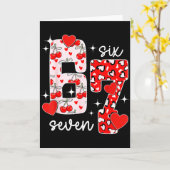 Valentijn zes zeven grappig 67 meme Gen Alpha slan Kaart (Gele Bloem)