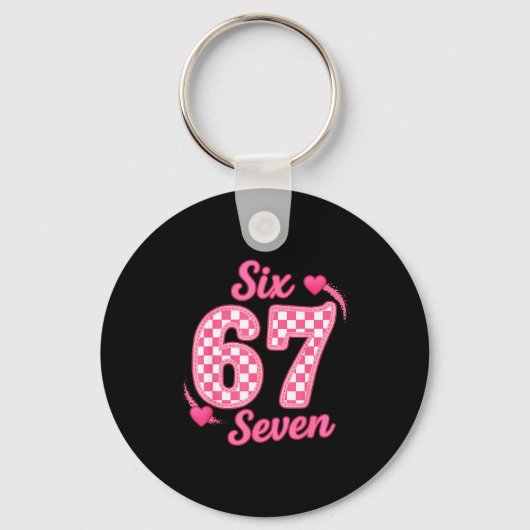 Valentijn zes zeven grappig 67 meme Gen Alpha-slan Sleutelhanger (Voorkant)