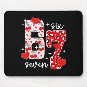 Valentijn zes zeven grappig 67 meme Gen Alpha stra Muismat