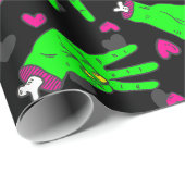 valentijn Zombie Love Heart Hands Halloween Cadeaupapier (Rol Hoek)