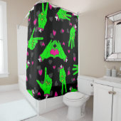 valentijn Zombie Love Heart Hands Halloween Douchegordijn (In situ)