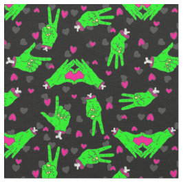 valentijn Zombie Love Heart Hands Halloween Stof