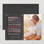 Valentijn zwangerschapsaankondiging Kaart verwacht (Voorkant / Achterkant)